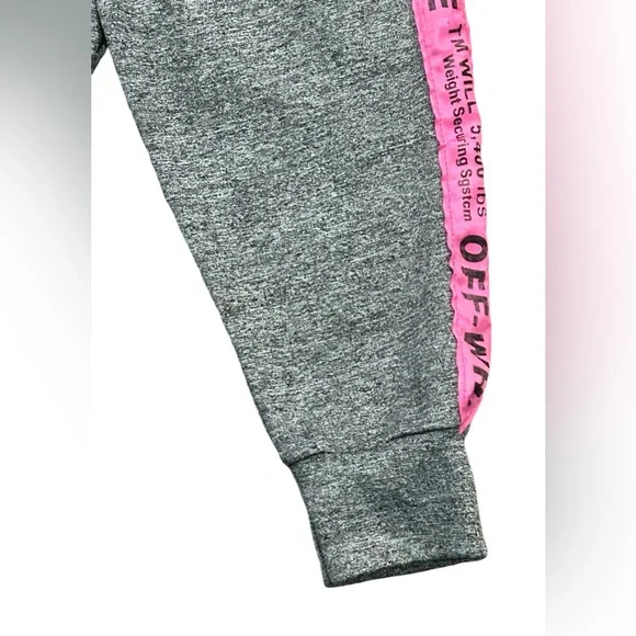 Off-White TM Will 5,400 Womens Gray Pink Cropped Joggers Workout Pants Sz S/M
